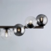 Immagine di Lampadario Orizzontale Nero Con Sfere Vetro Trasparente Fume Loop 7 Luci E14