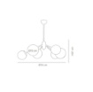 Immagine di Lampadario Salotto Moderno Cromo Con 6 Sfere Fume Trasparenti Little Moon