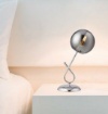 Immagine di Lumetto Comodino Abatjour Moderna Cromo Sfera Fume Little Moon