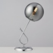 Immagine di Lumetto Comodino Abatjour Moderna Cromo Sfera Fume Little Moon