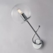 Immagine di Applique Moderna Cromo Sfera Vetro Trasparente Little Moon
