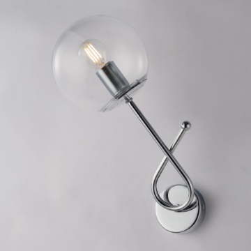 Immagine di Applique Moderna Cromo Sfera Vetro Trasparente Little Moon