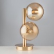 Immagine di Lampada Da Tavolo Oro Due Sfere Ambra Loop Leolux 2xE14