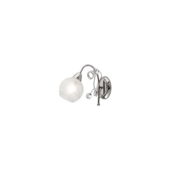 Immagine di Applique Sfera Vetro Bianco Con Cristalli Decorativi Capri Leo Lux