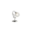 Immagine di Abatjour Comodino Sfera Vetro Bianco Con Cristalli Decorativi Capri Leo Lux