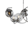 Immagine di Lampadario Anelli Cromo Ring 6 Luci Con Sfere Fume Trasparenti Per Soggiorno Leo Lux