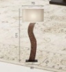 Immagine di Piantana In Legno Scuro Ondulato Con Paralume Design Acacia Fan Europe