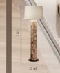Immagine di Piantana Tronco Di Legno Naturale Con Paralume Tondo Xylo Fan Europe