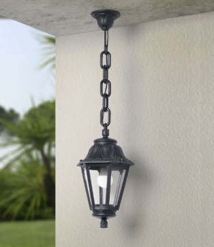 Immagine di Lampadario Classico Per Esterni Nero In Resina IP55 Asti Top Light