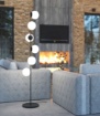 Immagine di Piantana Moderna Nera Con 6 Sfere Vetro Bianco Holly Top Light