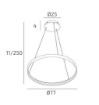 Immagine di Lampadario Moderno Bianco Cerchio  Led CCT 56w Malika 77cm Top Light