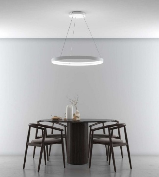 Immagine di Lampadario Moderno Bianco Cerchio  Led CCT 56w Malika 77cm Top Light