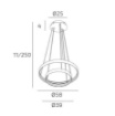 Immagine di Lampadario Malika Top Light Led Due Anelli Bianchi 70w 3000k-6000k