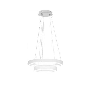Immagine di Lampadario Malika Top Light Led Due Anelli Bianchi 70w 3000k-6000k