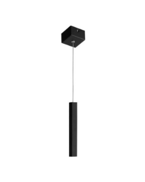 Immagine di Lampada Pendente Quadrata Cilindro Nero Per Penisola Tubi Diodi Led 3000k Affralux