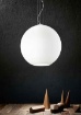 Immagine di Lampadario Grande Boccia Vetro Sfera Bianca 50 cm Ufo Perenz 8548