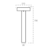 Immagine di Lampioncino Da Esterno Fungo 70 cm Corten Led G9 IP65 Underwood Intec Light