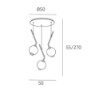 Immagine di Lampadario Rotondo Sabbia Tre Sfere Colorate Vetro Soffiato V Line Top Light