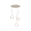 Immagine di Lampadario Rotondo Sabbia Tre Sfere Colorate Vetro Soffiato V Line Top Light