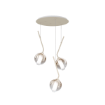 Immagine di Lampadario Rotondo Sabbia Tre Sfere Colorate Vetro Soffiato V Line Top Light