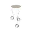 Immagine di Lampadario Rotondo Sabbia Tre Sfere Colorate Vetro Soffiato V Line Top Light