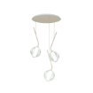 Immagine di Lampadario Rotondo Sabbia Tre Sfere Colorate Vetro Soffiato V Line Top Light