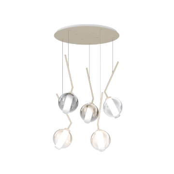 Immagine di Lampadario Soggiorno Moderno Sabbia Con Sfere Vetro Multicolor V Line Top Light