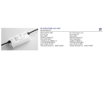 Immagine di Ricevitore + Amplificatore RF 2.4G 4 Canali Input 20.5A 12-36V IP67 Intec Light