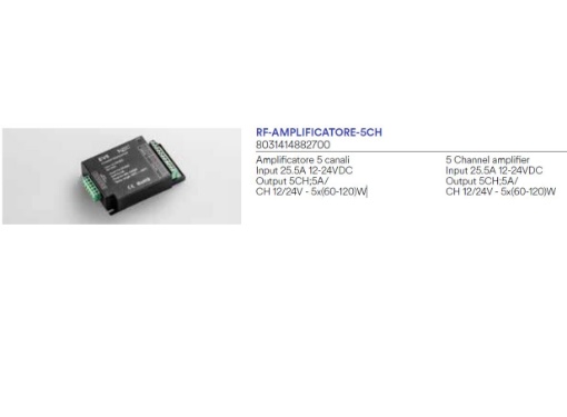 Immagine di Amplificatore 5 Canali Input 25.5A 12-24VDC Intec Light