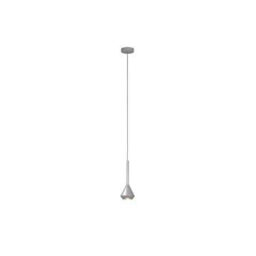 Immagine di Lampada A Sospensione Cono Alluminio Grigio GU10 Aygo Top Light