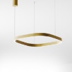Immagine di Lampadario Oro Criseide S/1P Anello Quadrato Led 60W 3000k Dimmerabile Gea Luce