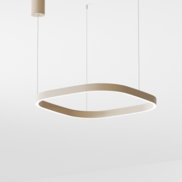 Immagine di Lampadario Quadrato Beige Led 60W 3000k Dimmer Criseide S/1P Gea Luce