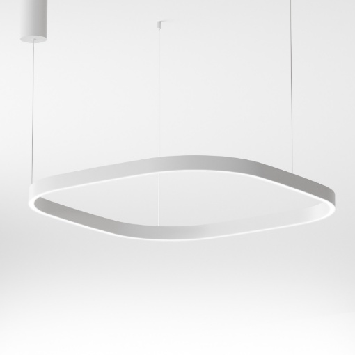 Immagine di Lampadario Quadrato Bianco Led 80w 3000k Criseide S1G Gea Luce