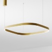 Immagine di Lampadario Moderno Oro Biemissione Led 80w 3000k Criseide S1G Quadrata Gea Luce