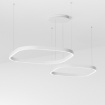 Immagine di Lampadario Decentrato Bianco Due Quadrati Led 90w 3000k Criseide S2D Gea Luce