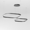 Immagine di Lampadario Design Squadrato Nero Criseide S2D Led 90w 3000k Gea Luce