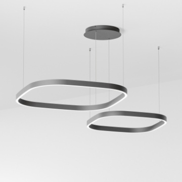 Immagine di Lampadario Design Squadrato Nero Criseide S2D Led 90w 3000k Gea Luce