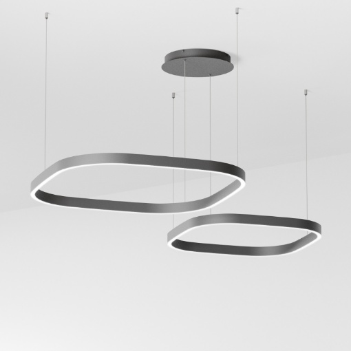 Immagine di Lampadario Design Squadrato Nero Criseide S2D Led 90w 3000k Gea Luce
