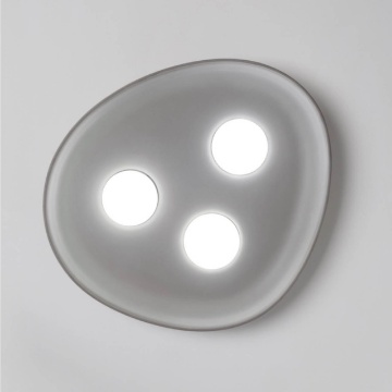 Immagine di Plafoniera Design Plettro Ceramica Grigio 3 Luci Led Gx53 Reloaux Vivida