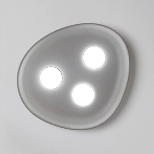 Immagine di Plafoniera Design Plettro Ceramica Grigio 3 Luci Led Gx53 Reloaux Vivida