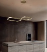 Immagine di Lampadario Decentrato Oro Per Soggiorno Criseide S2D Led 90w 3000k Gea Luce