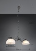 Immagine di Lampadario Bilanciere Rustico Country Ruggine 2 Luci Vetro Alabastro Trio Lighting