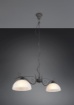 Immagine di Lampadario Bilanciere Rustico Country Ruggine 2 Luci Vetro Alabastro Trio Lighting