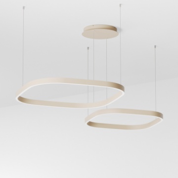 Immagine di Lampadario Due Quadrati Beige Spostabile Led 3000k Criseide S2D Gea Luce
