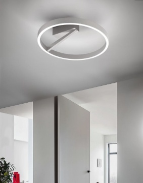 Immagine di Plafoniera Criseide PG Bianca Design Cerchio Led 60W 3000k Dimmerabile Gea Luce