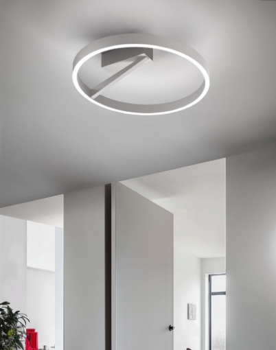 Immagine di Plafoniera Criseide PG Bianca Design Cerchio Led 60W 3000k Dimmerabile Gea Luce