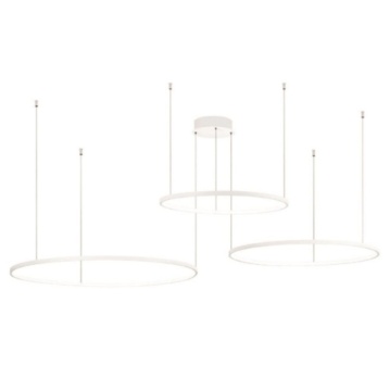 Immagine di Lampadario Decentrato Soel 3 Anelli Bianchi Led 103w CCT Dimmerabile Ondaluce