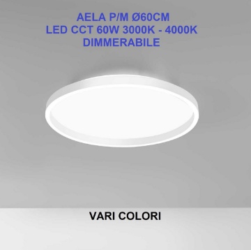 Immagine di Plafoniera Retroilluminata Aela 60cm Cerchio Led 3000k-4000k Dimmerabile Gea Luce