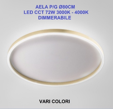 Immagine di Grande Plafoniera Tonda 80cm Con Retroilluminazione Led 3000k-4000k Aela Gea Luce