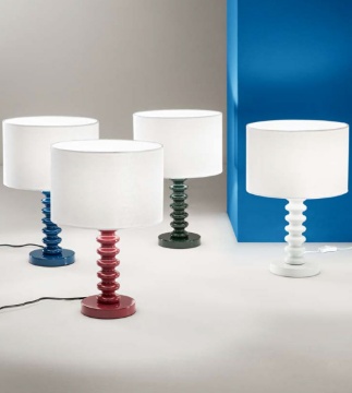 Immagine di Lampada Da Tavolo Colorata 45 cm Paralume Velluto Sultan Fan Europe